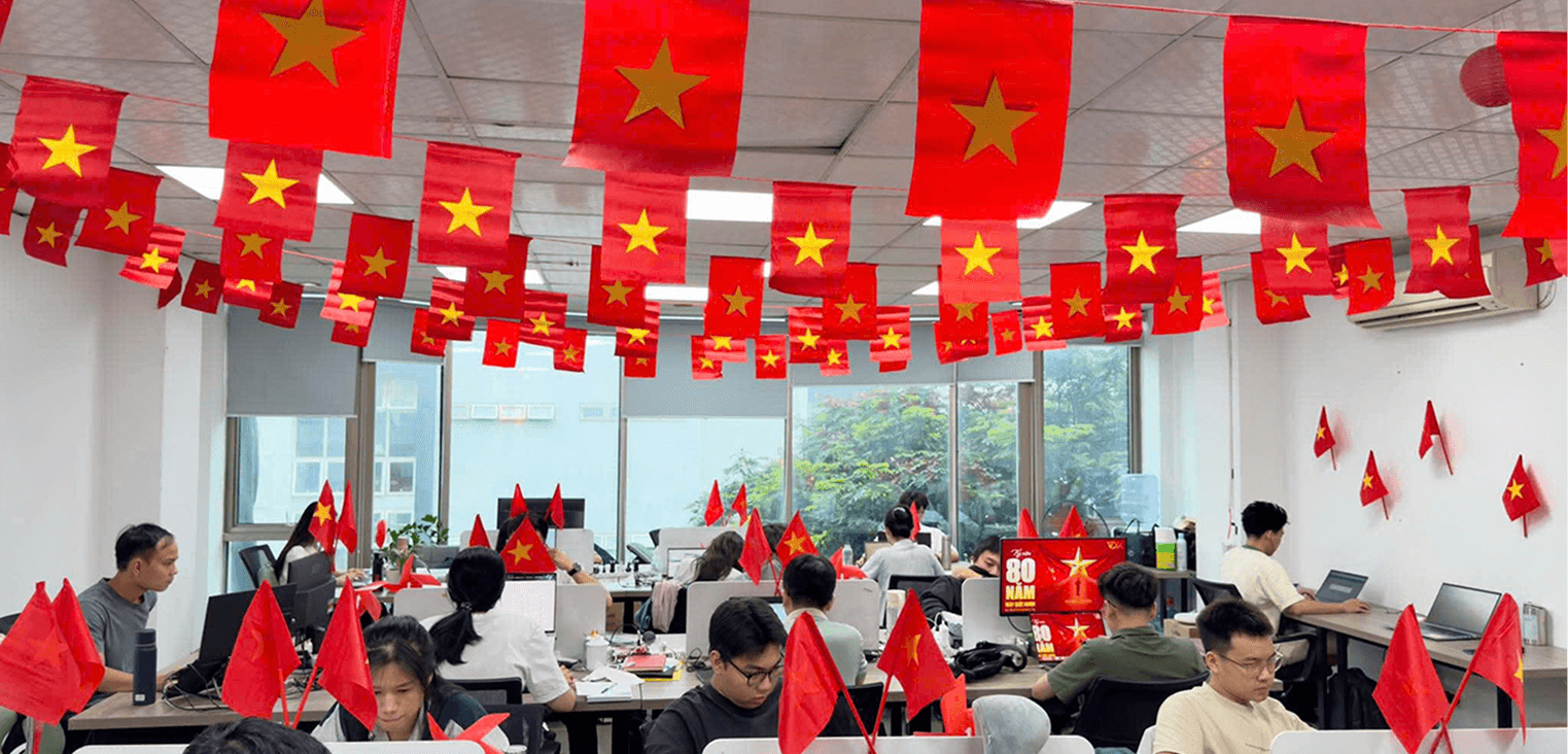 Team gathering at the office